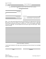 Form CIV-815 Reply to Response to Motion - Alaska