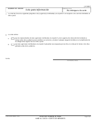 Formulario JV-540 S Aviso De Audiencia Para Unir Al Caso - Corte De Menores - California (Spanish), Page 2