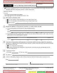 Document preview: Form SC-104A Proof of Mailing (Substituted Service) - California