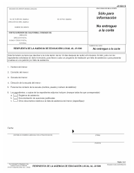 Document preview: Formulario JV-531 S Respuesta De La Agencia De Educacion Local Av Jv-530 - California (Spanish)