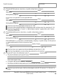 Form SC-100 Plaintiff&#039;s Claim and Order to Go to Small Claims Court - California (English/Spanish), Page 2