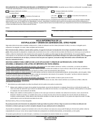 Formulario FL-663 Estipulacion Y Orden De Adhesion Del Otro Padre - California (Spanish), Page 2