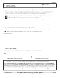Formulario FL-272 S Aviso De Mocion Para Anular Fallo De Paternidad - California (Spanish), Page 2