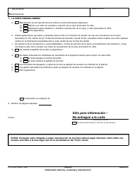Formulario FL-250 S Fallo (Paternidad Uniforme - Custodia Y Manutencion) - California (Spanish), Page 2