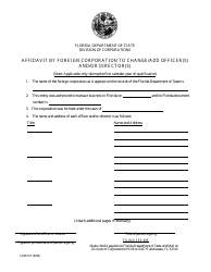 Form CR2E127 Affidavit by Foreign Corporation to Change/Add Officer(S) and/or Director(S) - Florida, Page 2
