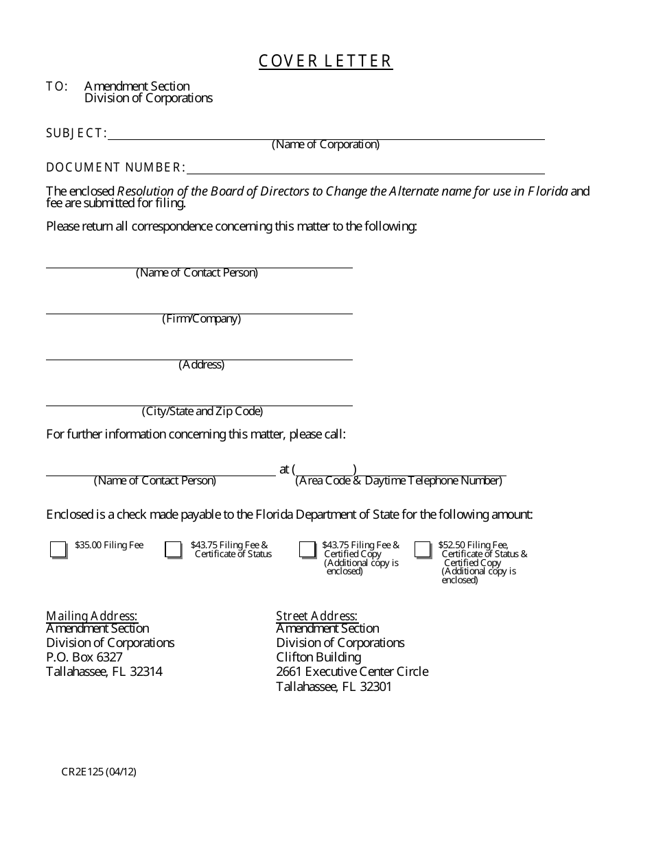 Form CR2E125 Download Fillable PDF or Fill Online Resolution of the ...