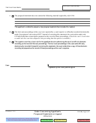 Form CR-144 Order Concerning Appellant&#039;s Proposed Statement on Appeal (Infraction) - California, Page 2