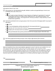 Form CR-133 Request for Court-Appointed Lawyer in Misdemeanor Appeal - California, Page 2