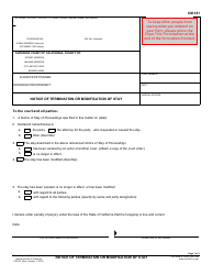 Form CM-181 Notice of Termination or Modification of Stay - California