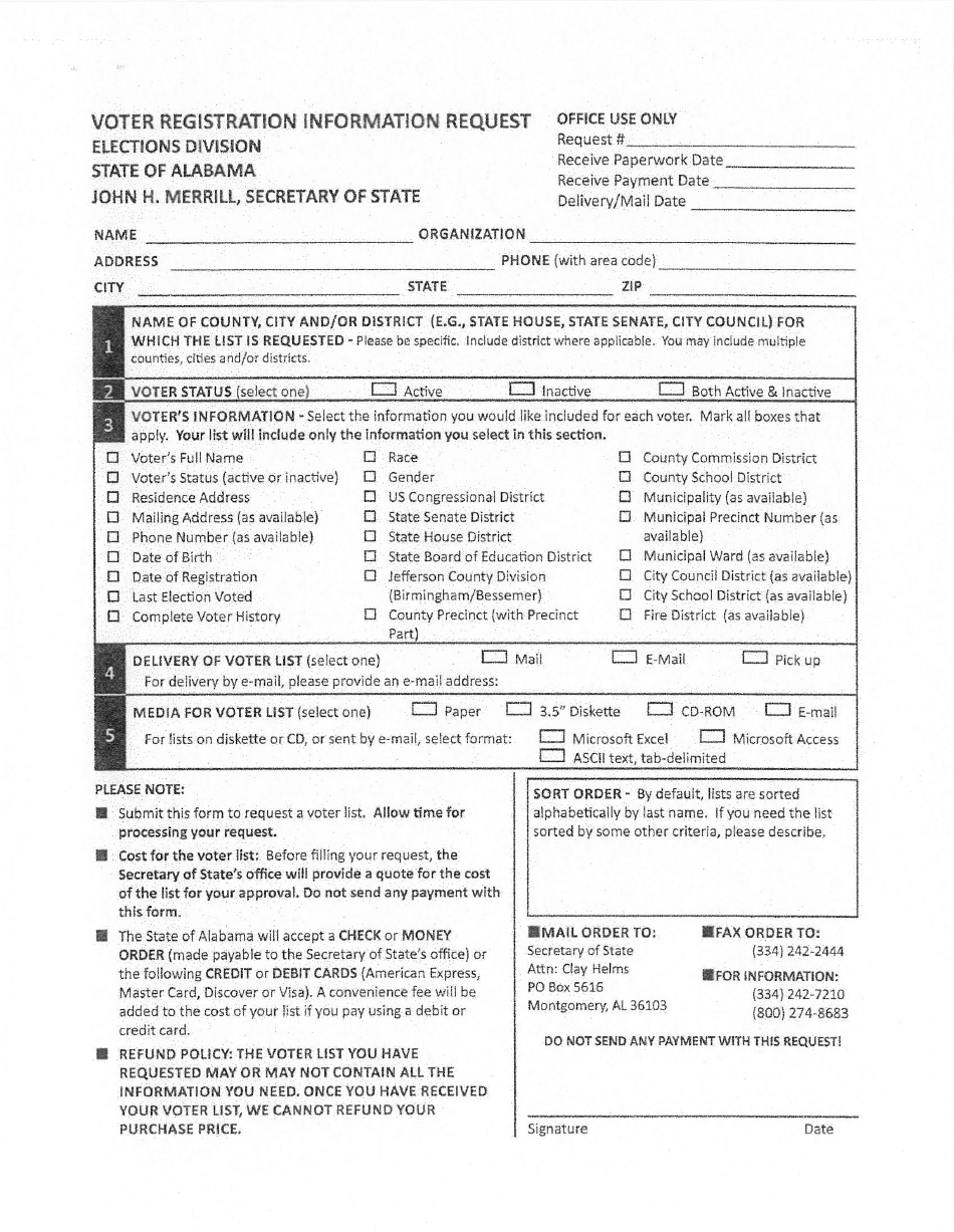 alabama-voter-registration-information-request-form-download-printable-pdf-templateroller