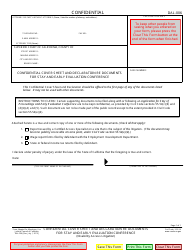 Document preview: Form DAL-006 Confidential Cover Sheet and Declaration Re Documents for Stay and Early Evaluation Conference - California