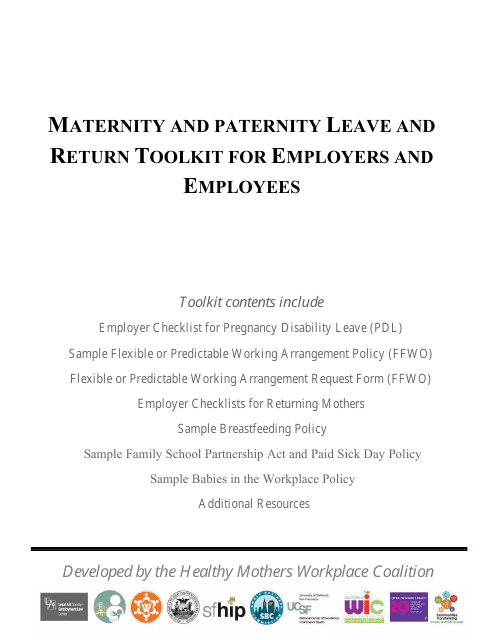 Maternity and Paternity Leave Toolkit Preview - Healthy Mothers Workplace Coalition - California