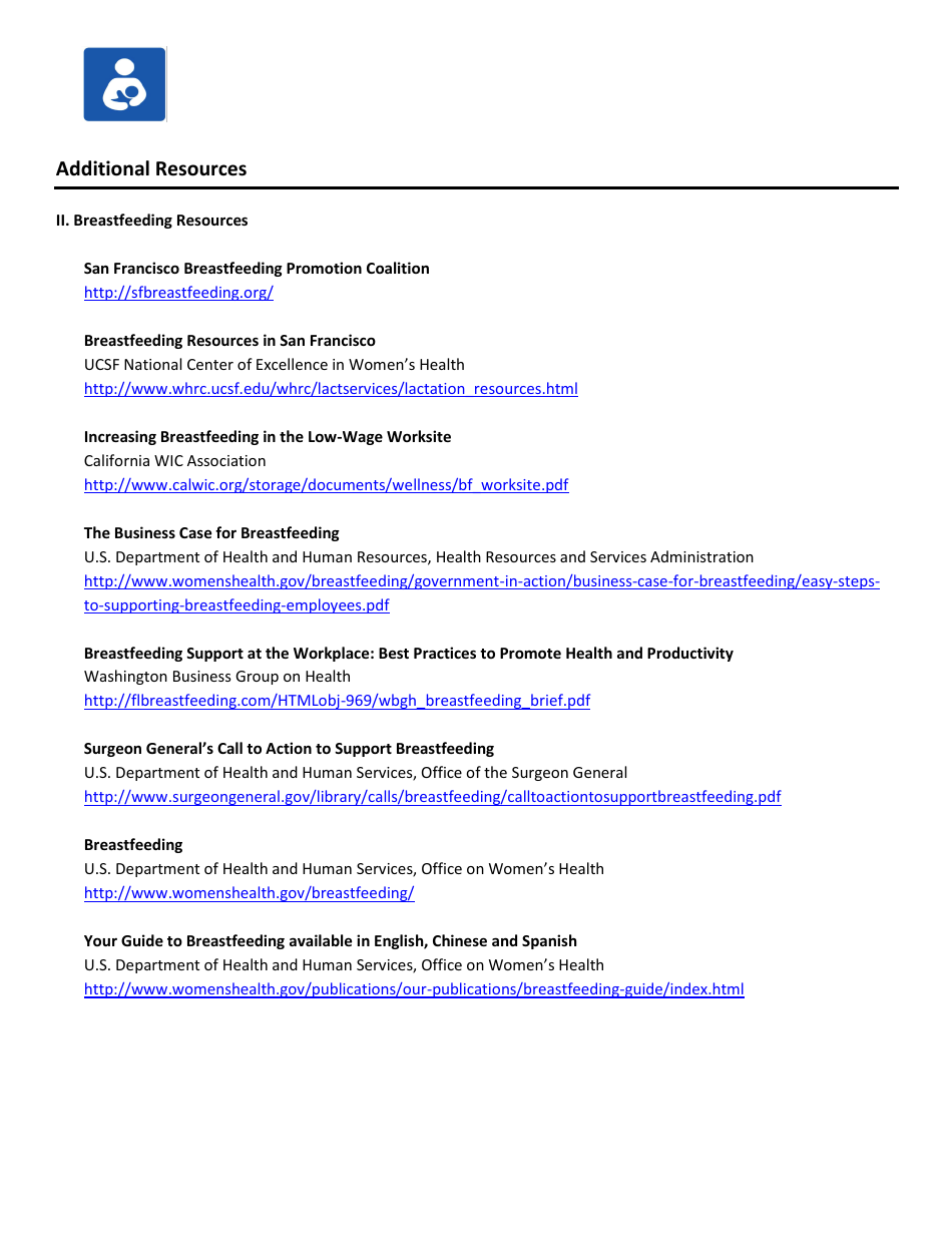 Maternity and Paternity Leave and Return Toolkit for Employers and Employees - Healthy Mothers Workplace Coalition - California, Page 25