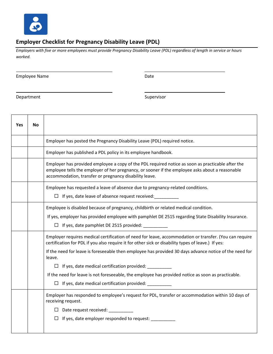 Maternity and Paternity Leave and Return Toolkit for Employers and Employees - Healthy Mothers Workplace Coalition - California, Page 4
