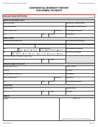 Form CDPH8572 Confidential Morbidity Report for Animal Patients - California