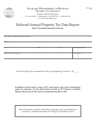 Form ADV: U5-16 &quot;Railroad Annual Property Tax Data Report&quot; - Alabama