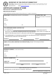 Document preview: Form CRCG-1-1.0 Certificate Change of Name - Religious Corporation or Religious Society - Connecticut