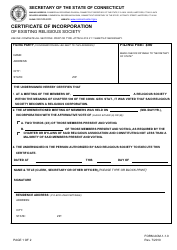 Form ACM-1-1.0 Certificate of Incorporation - Connecticut
