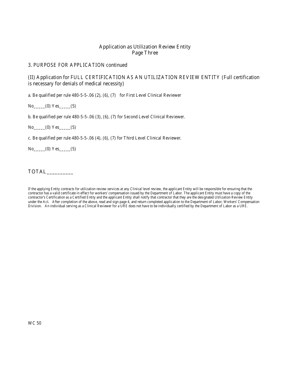 Form WC50 Application for Certification for Bill Screening - Alabama, Page 4