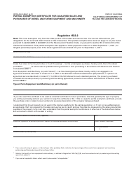 Document preview: Form CDTFA-230-G Partial Exemption Certificate for Qualified Sales and Purchases of Diesel and Farm Equipment and Machinery - California