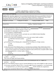 Form CALHR752 Notice of Eligibility and Rights and Responsibilities - California