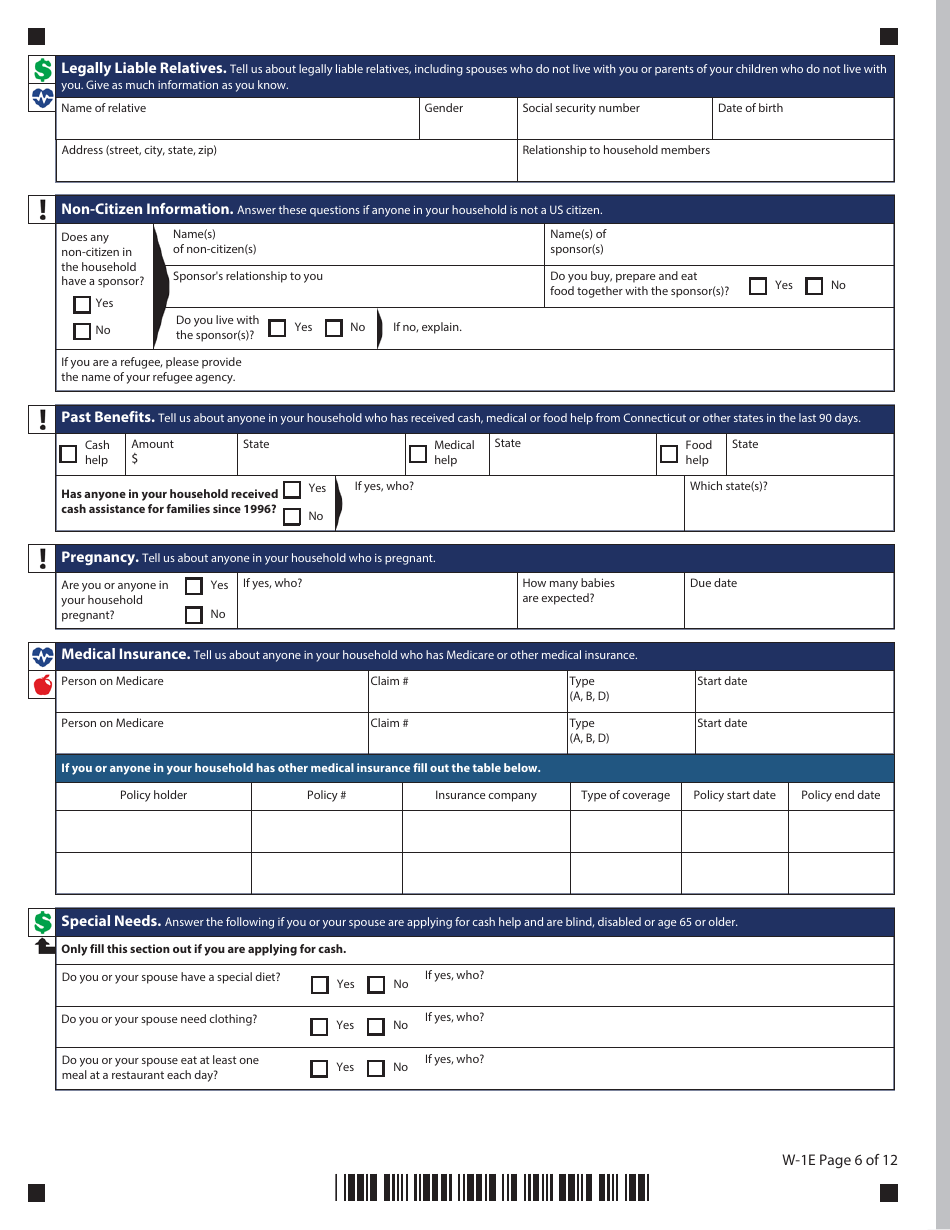 Form W-1E Application for Benefits - Connecticut, Page 10