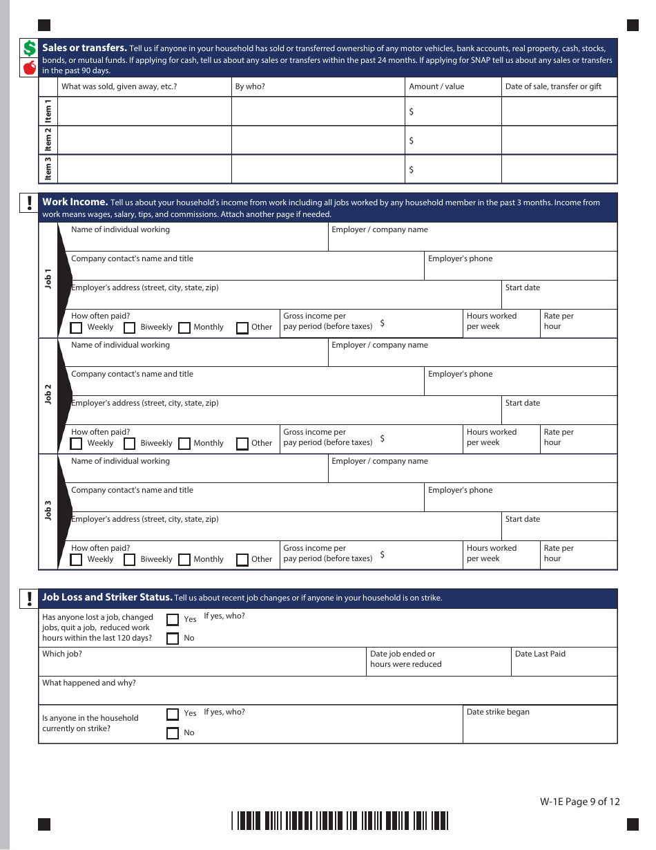 Form W-1E Application for Benefits - Connecticut, Page 13