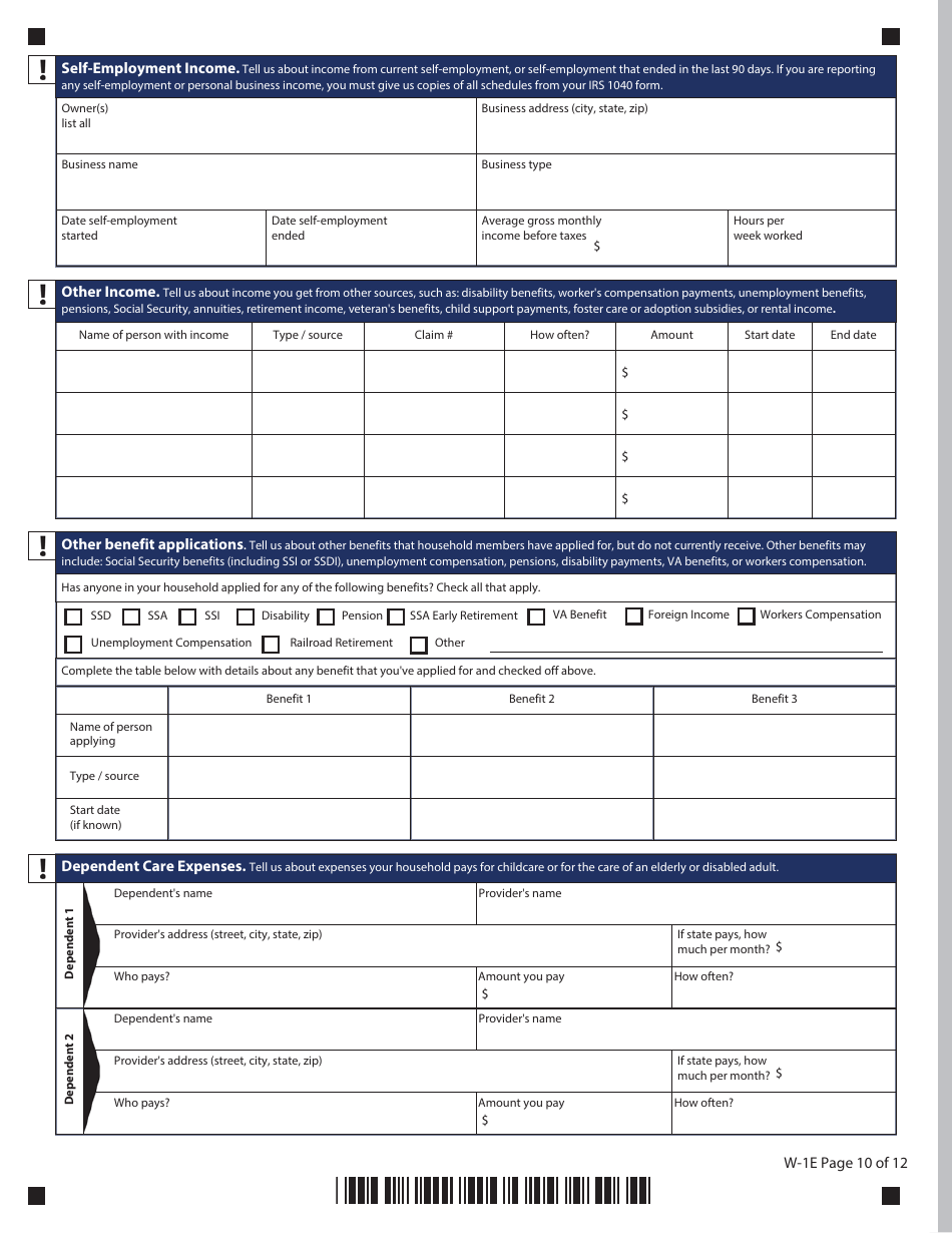 Form W-1E Application for Benefits - Connecticut, Page 14