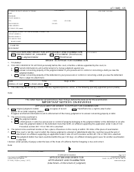Document preview: Form AT-138 (EJ-125) Application and Order for Appearance and Examination - California