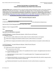 Form RH313A(AU) Radioactive Materials Authorized User Training and Experience and Preceptor Attestation - California