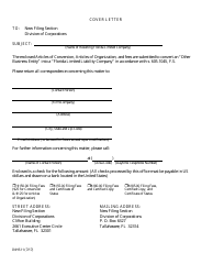Form INHS11 Articles of Conversion for &quot;other Business Entity&quot; Into Florida Limited Liability Company - Florida, Page 2