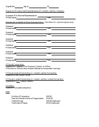 Form INHS11 Articles of Conversion for &quot;other Business Entity&quot; Into Florida Limited Liability Company - Florida, Page 4