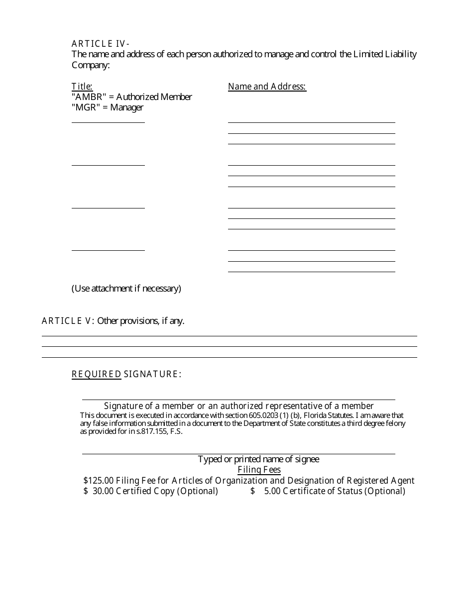 Form INHS11 Articles of Conversion for other Business Entity Into Florida Limited Liability Company - Florida, Page 6