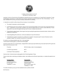 Form INHS78 &quot;Articles of Amendment to Articles of Incorporation&quot; - Florida