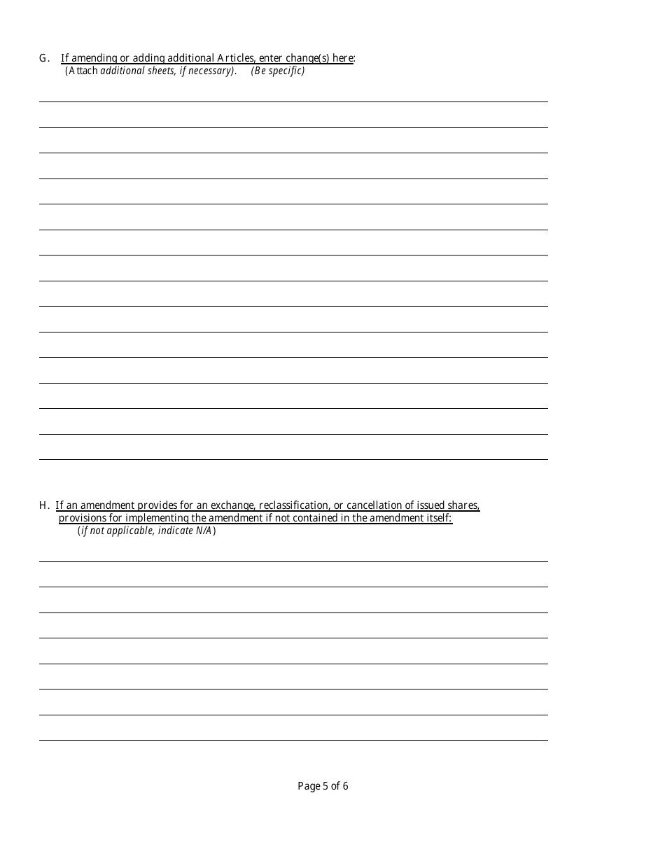 Form INHS78 Articles of Amendment to Articles of Incorporation - Florida, Page 7