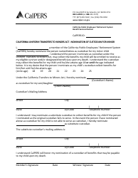Document preview: California Uniform Transfers to Minors Act - Nomination of Custodian for Minor - California