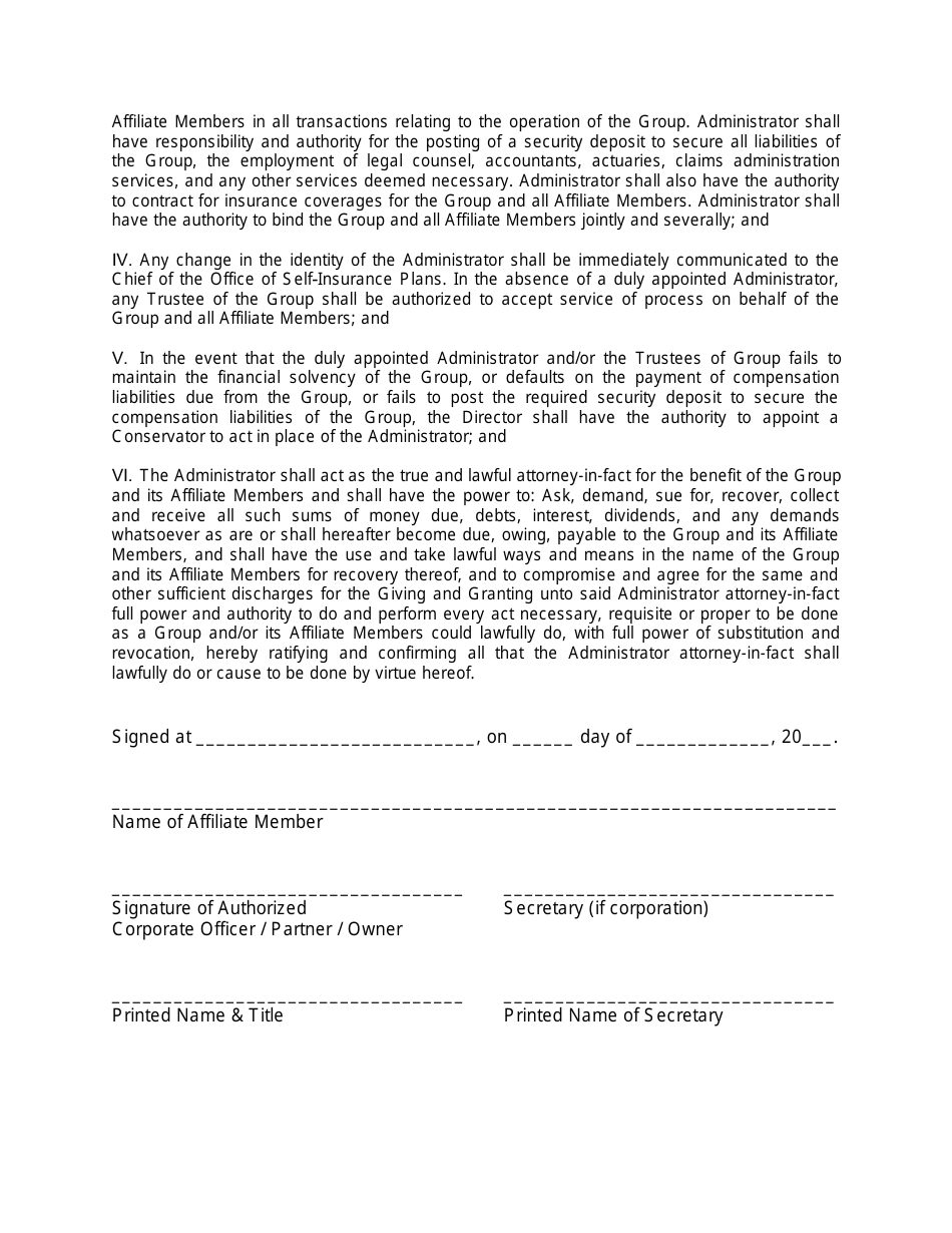 Form S-4 Indemnity Agreement and Power of Attorney - California, Page 2