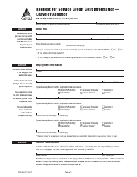 Form PERS-MSD-371 Request for Service Credit Cost Information &quot; Leave of Absence - California