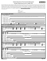 Document preview: ADEM Form 511 Permitee Registration Form for E-Dmr/E-Sso - Alabama