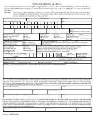 Form 811 &quot;Verification of Vehicle&quot; - Alaska