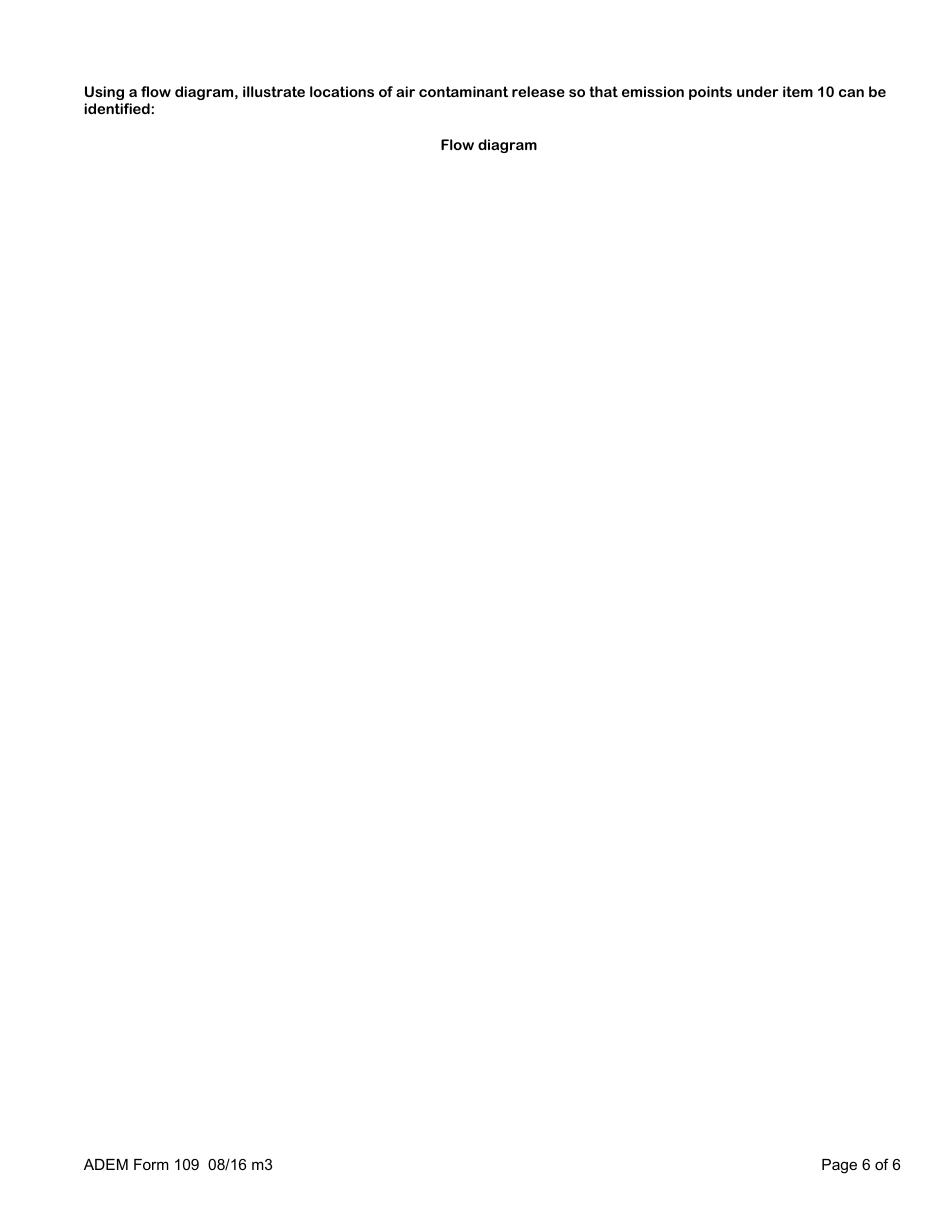 ADEM Form 109 Permit Application for Volatile Organic Compound (VOC) Surface Coating Emission Sourses - Alabama, Page 8