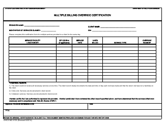 Document preview: Form DHCS6700 Multiple Billing Override Certification - California