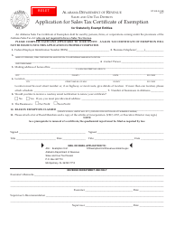 Form ST: EX-A1-SE &quot;Application for Sales Tax Certificate of Exemption for Statutorily Exempt Entities&quot; - Alabama