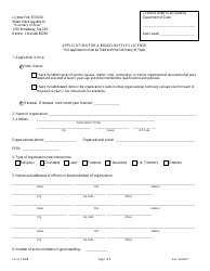 Document preview: Form LE7-8_COMB Application for a Bingo-Raffles License - Colorado