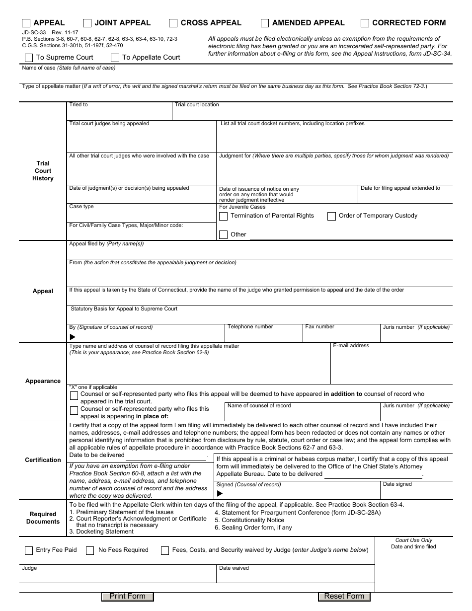 Form JD-SC-33 - Fill Out, Sign Online and Download Fillable PDF ...