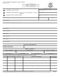 Form R-94 &quot;Application for Driving School License&quot; - Connecticut