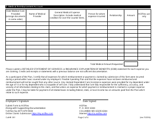 Form CALHR351 Flex Elect Reimbursement Claim Form - California, Page 2