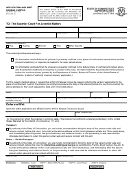 Form JD-JM-34 &quot;Application and Writ, Habeas Corpus&quot; - Connecticut