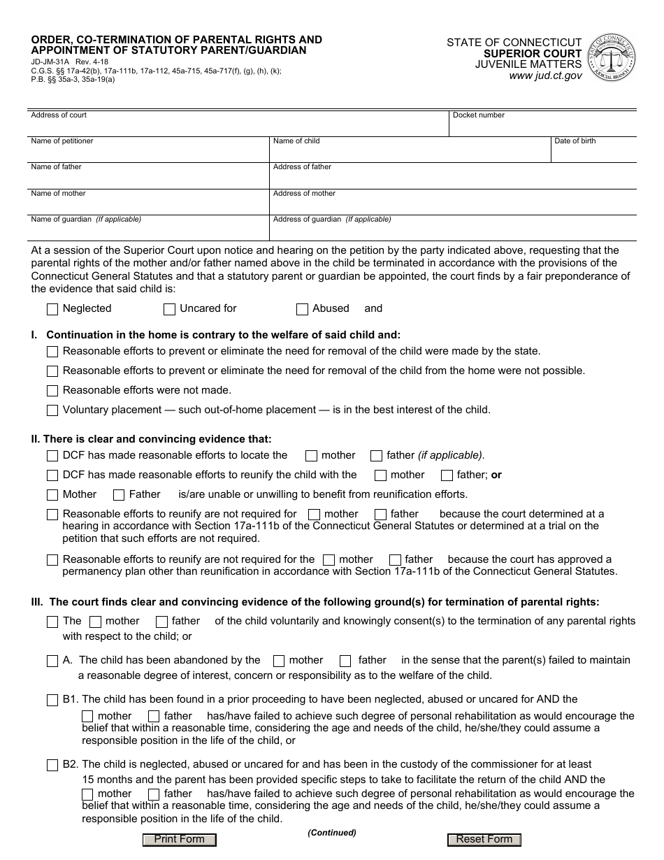 Form JD-JM-31A - Fill Out, Sign Online and Download Fillable PDF ...