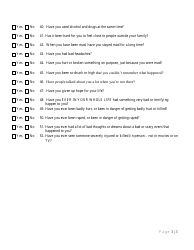 Substance Abuse and Mental Health Prelimary Screening M.a.y.s.i. Questionnaire Form - Florida, Page 3